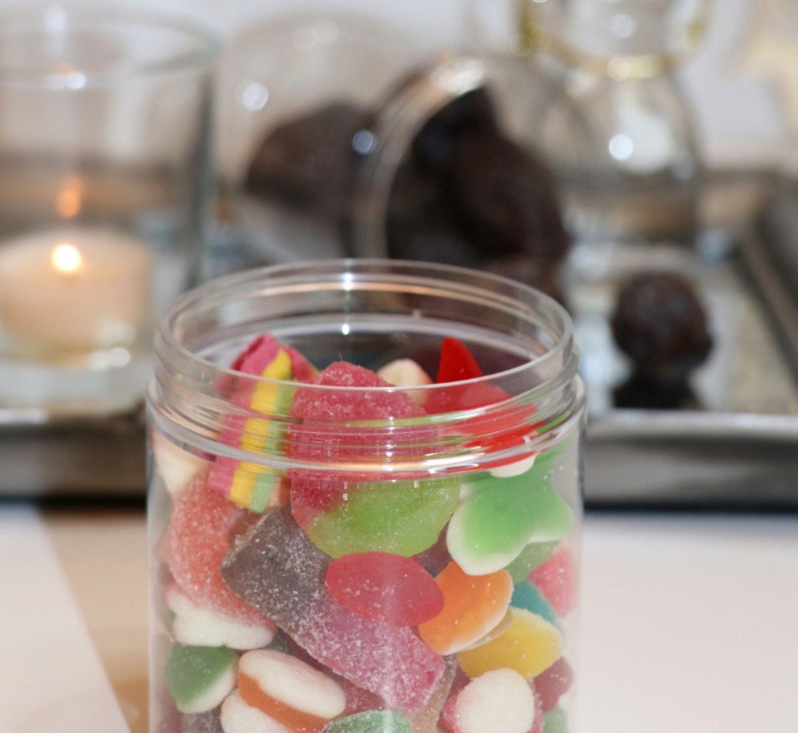 Retro Personalised Sweet Jars - Fill with Halal Sweets (Birthday, Bridesmaid, Nikkah, Eid, Ramadan, Islamic Gift) | by Hadya Co