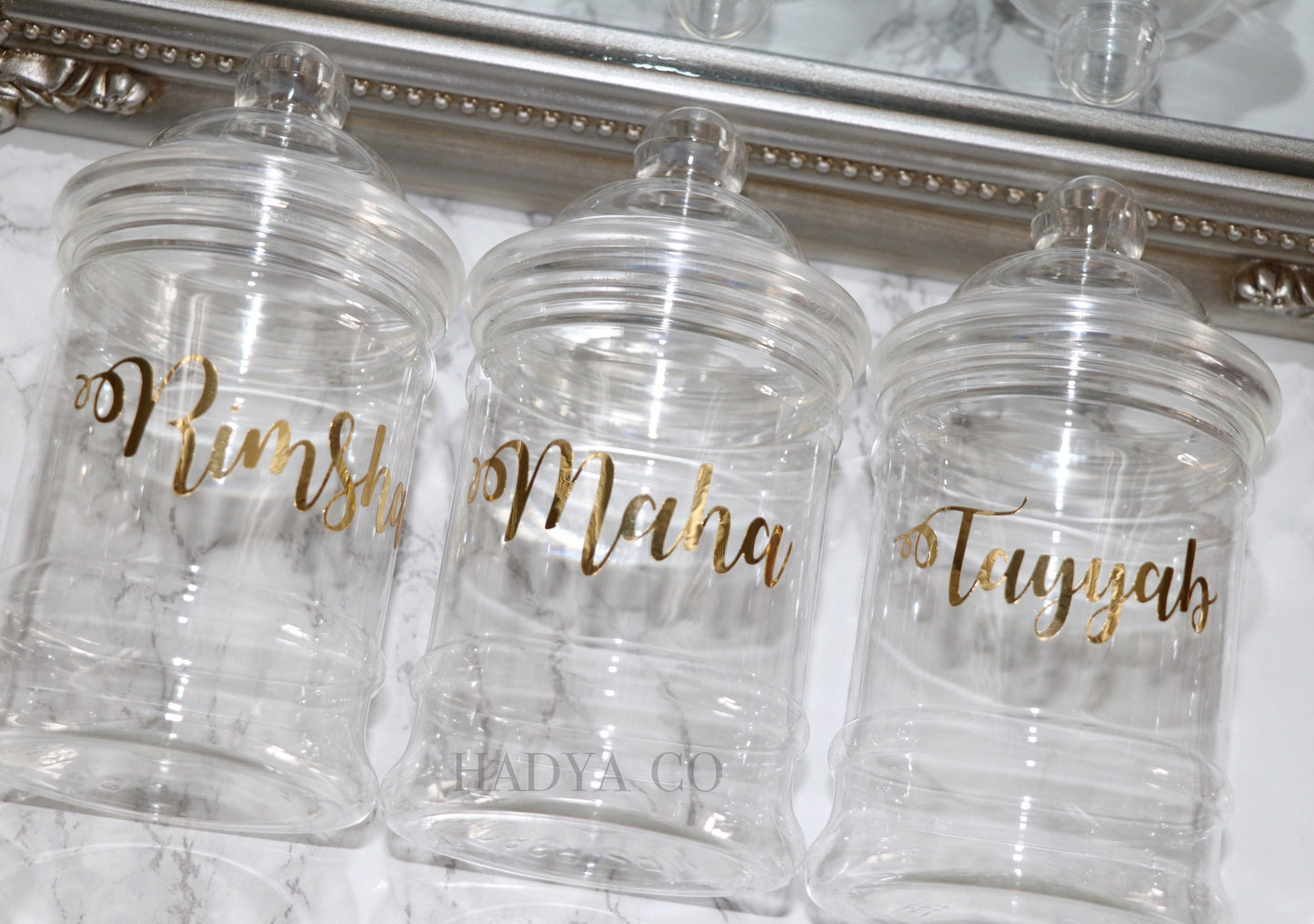 Retro Personalised Sweet Jars - Fill with Halal Sweets (Birthday, Bridesmaid, Nikkah, Eid, Ramadan, Islamic Gift) | by Hadya Co