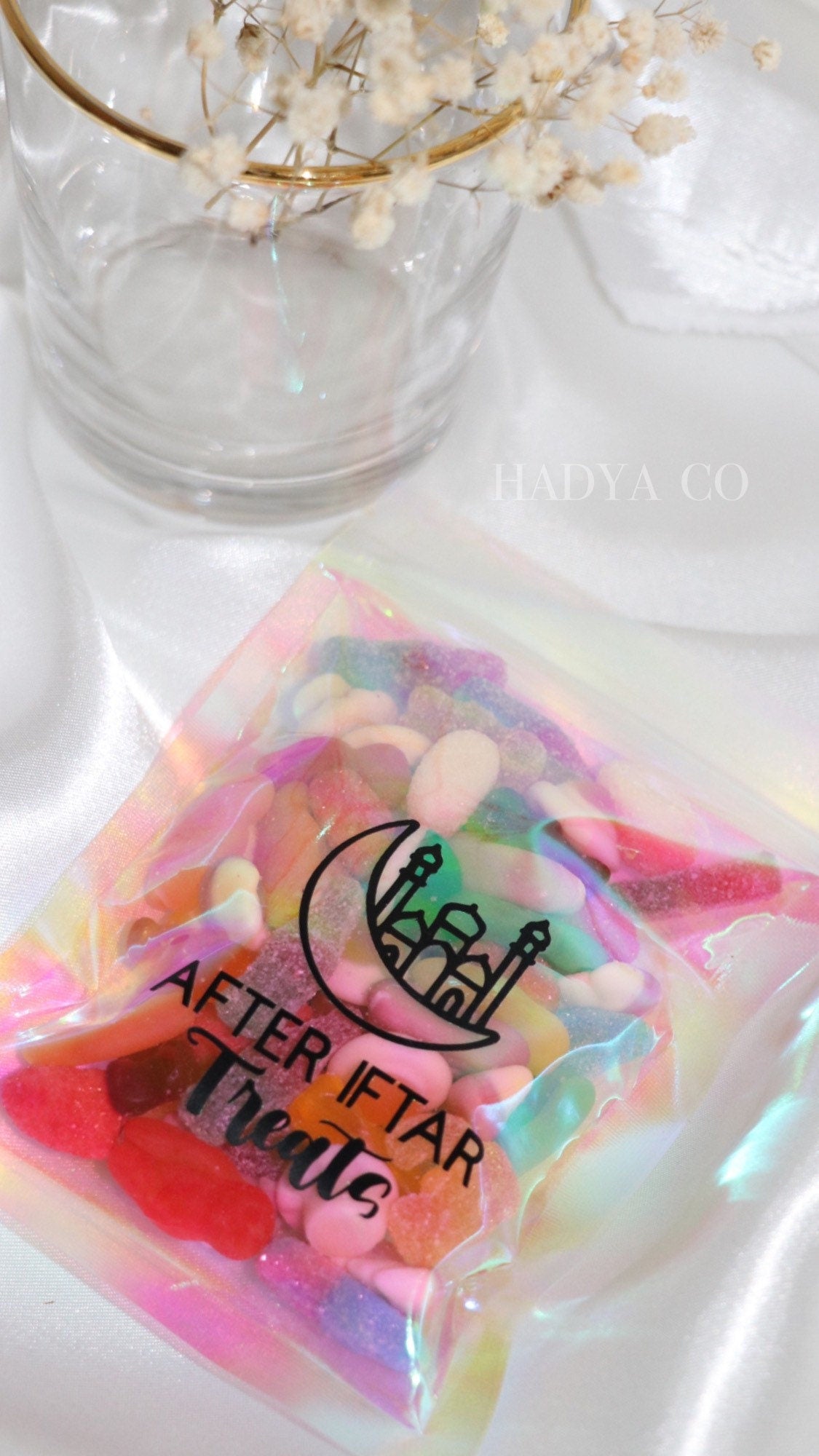 Ramadan/Eid Sweets Pouch (Halal, HMC) | Islamic Gifts, After Iftar Ramadan Sweets Treats Bag, Eid Favours | Candy, Halal Sweets by Hadya Co