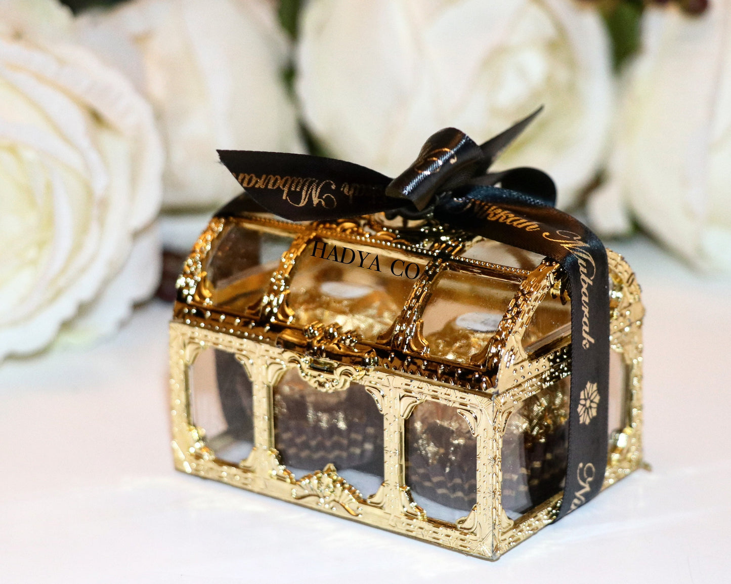 Treasure the Date Chests - Filled with Dates - Perfect Wedding/Nikkah Favours or for Aqiqah/ Umrah/ Hajj/ Madrasah gift/Jalsa Graduation