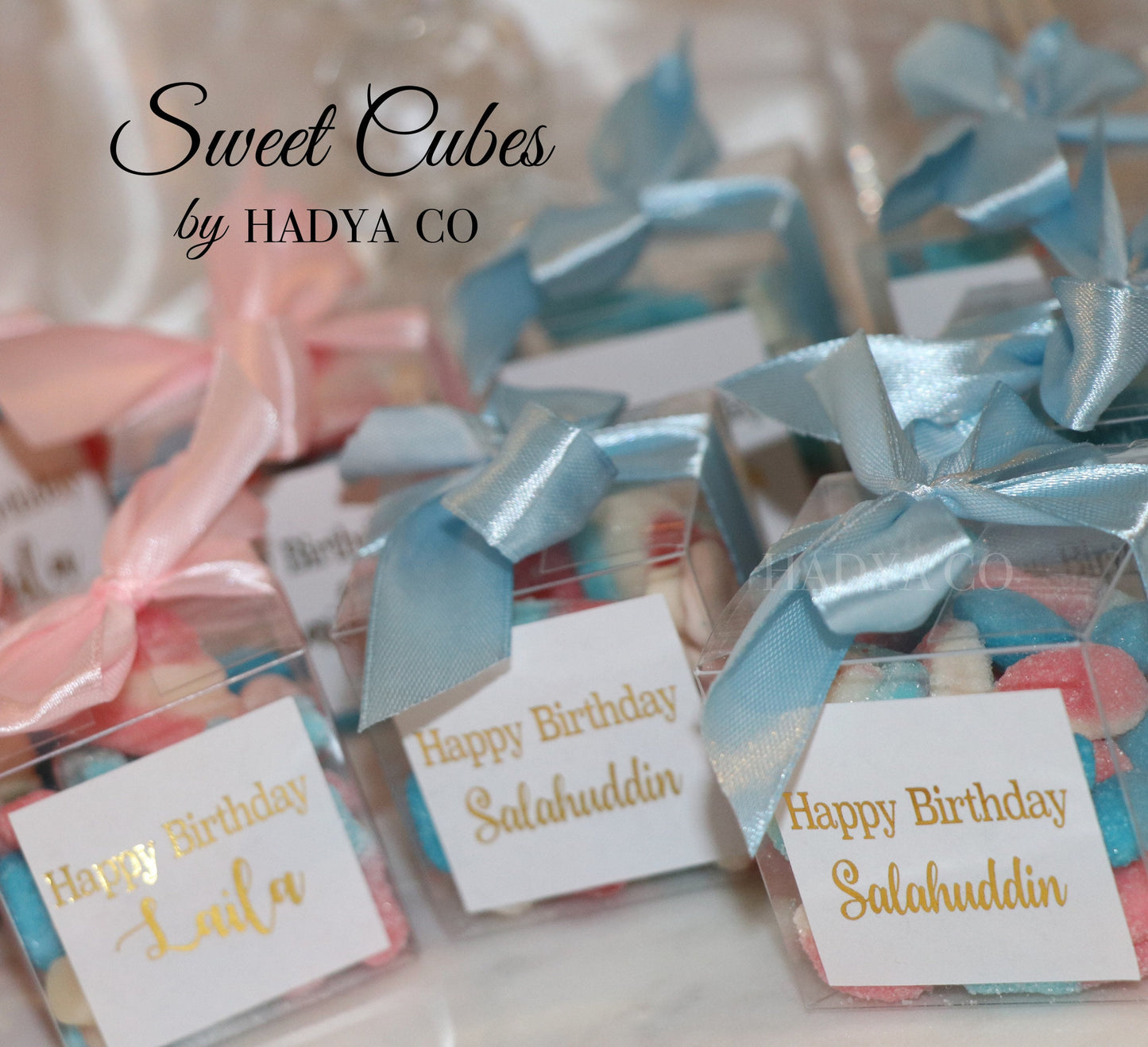Candy Cubes - Baby Edition - Baby Favours for a Birthday/ Aqiqah/Baby Shower/ Christening/ Baby gifts |Halal Sweets by Hadya Co