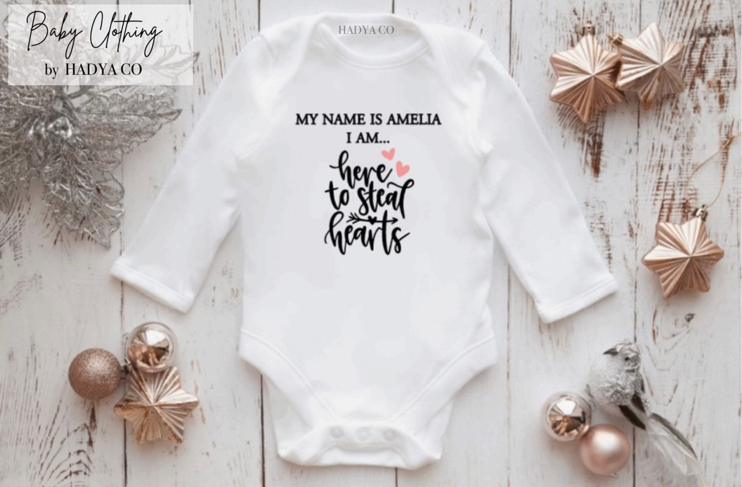 Personalised Baby Vest Gift - Babygrow | Bodysuit | Newborn gifts | Pregnancy Announcement | Unisex - Baby clothing by Hadya Co