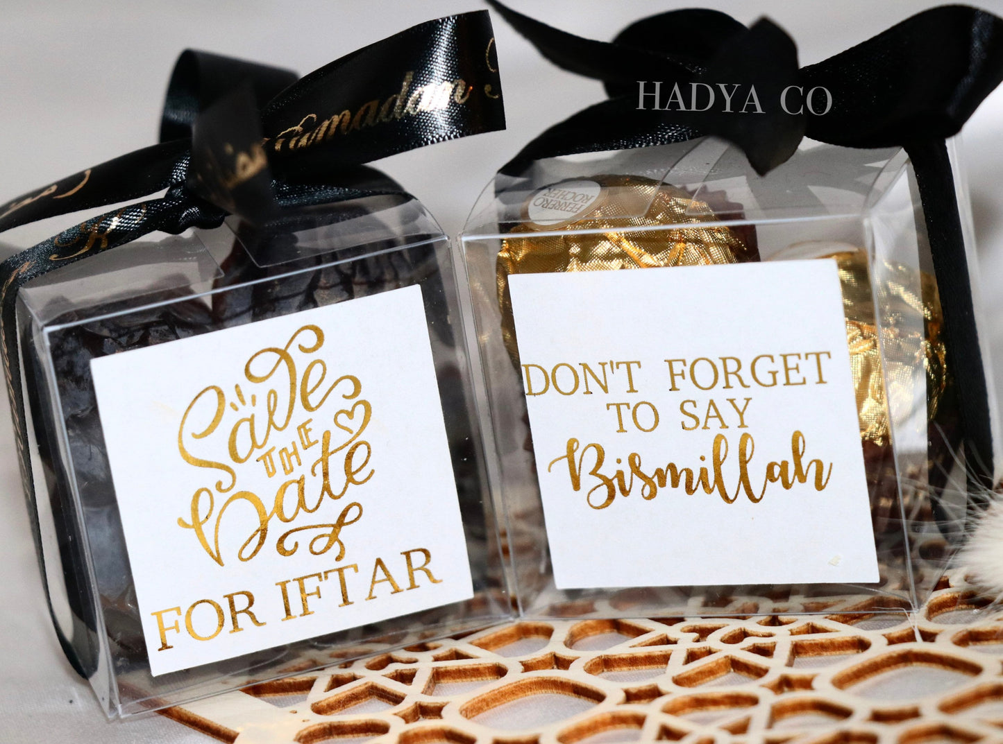 Ramadan Dates and Chocolate Favour boxes - Perfect for Ramadan Gifts and Hampers | Ramadan Table - Islamic Gifts | Medjool Dates