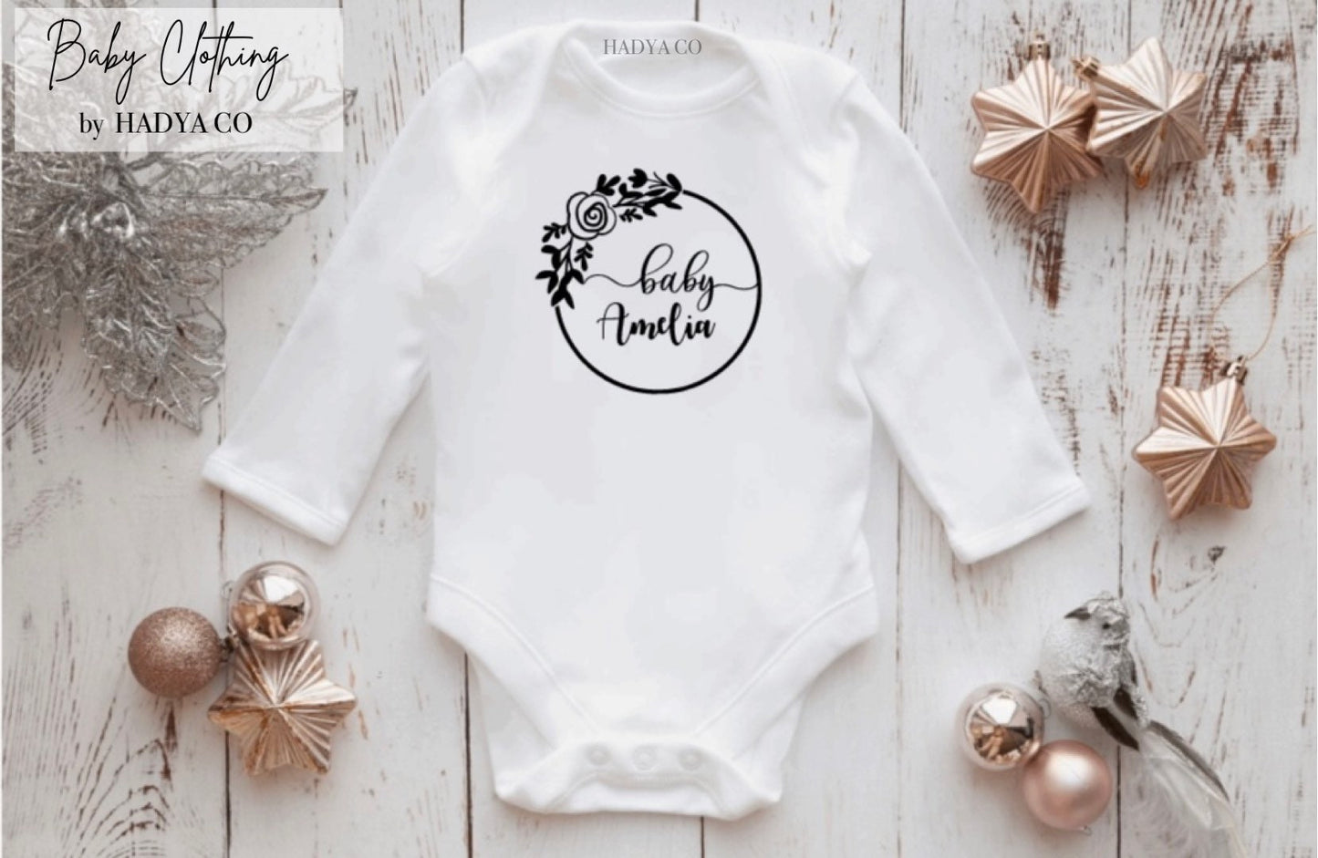 Personalised Baby Vest Gift - Babygrow | Bodysuit | Newborn gifts | Pregnancy Announcement | Unisex - Baby clothing by Hadya Co