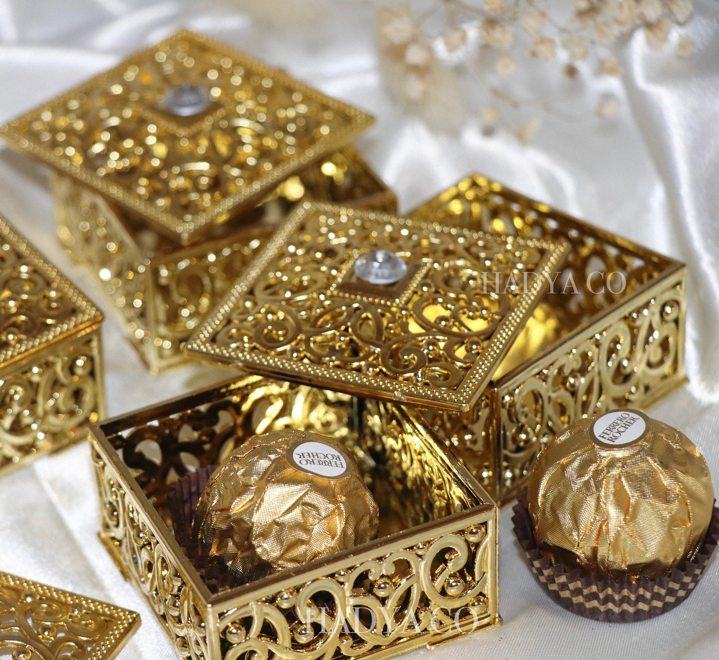 Trinket Box Favours for Chocolates, Macaroons, Dates, Sweets - Perfect for Weddings/ Nikkah/ Aqiqah/ Ramadan/ Eid/ Graduation/ Islamic Gifts