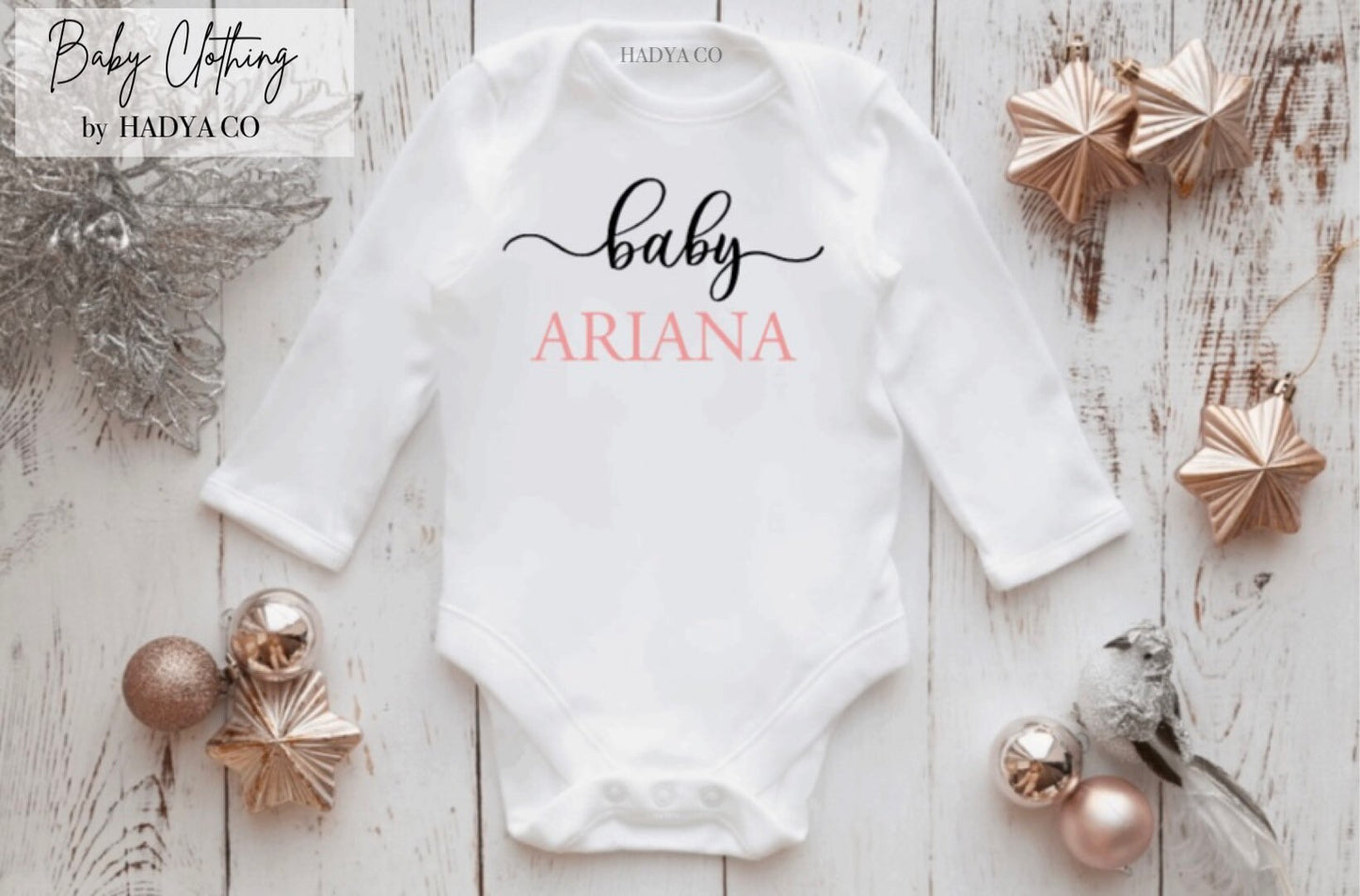Personalised Baby Vest Gift - Babygrow | Bodysuit | Newborn gifts | Pregnancy Announcement | Unisex - Baby clothing by Hadya Co