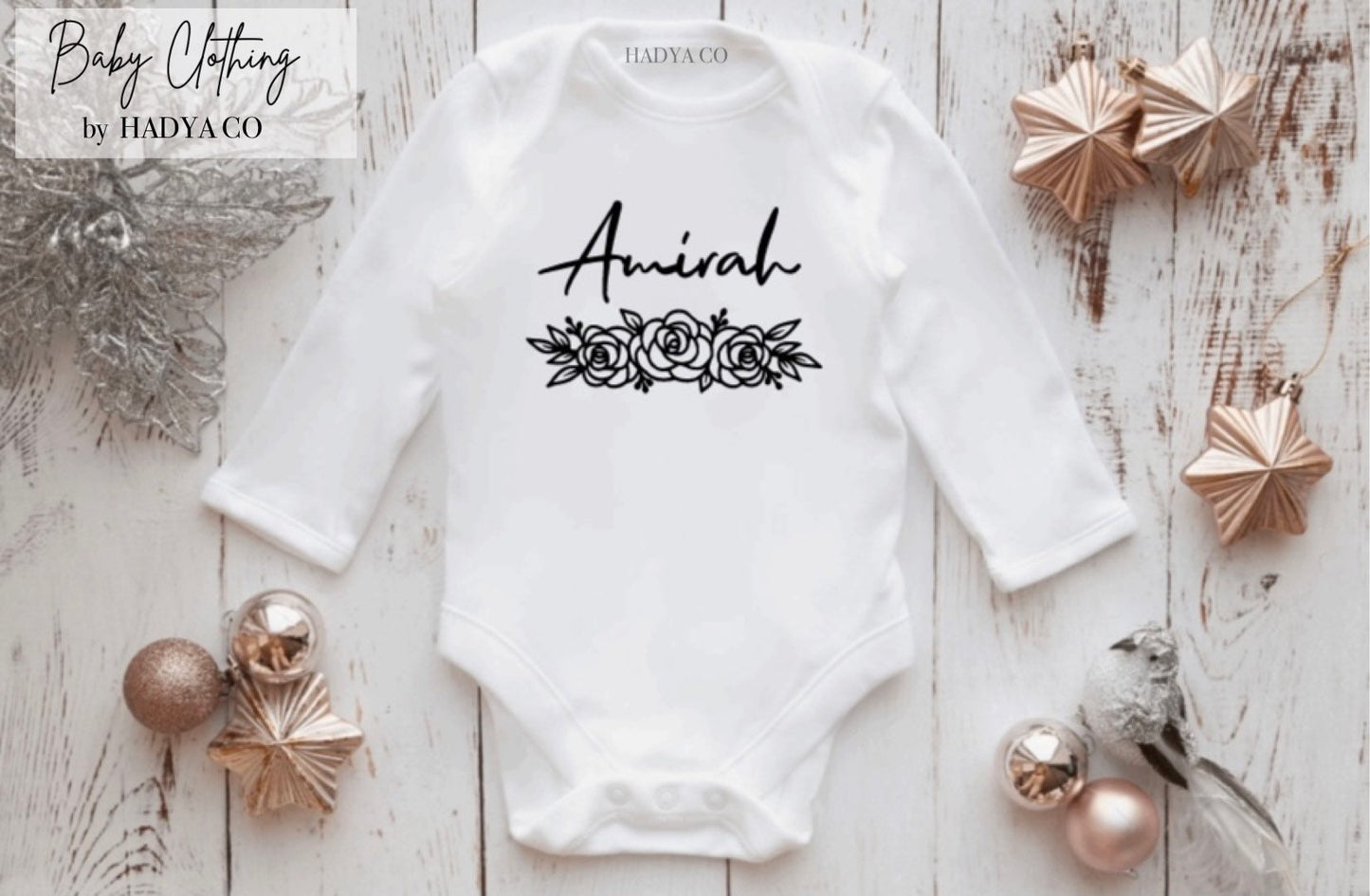 Personalised Baby Vest Gift - Babygrow | Bodysuit | Newborn gifts | Pregnancy Announcement | Unisex - Baby clothing by Hadya Co