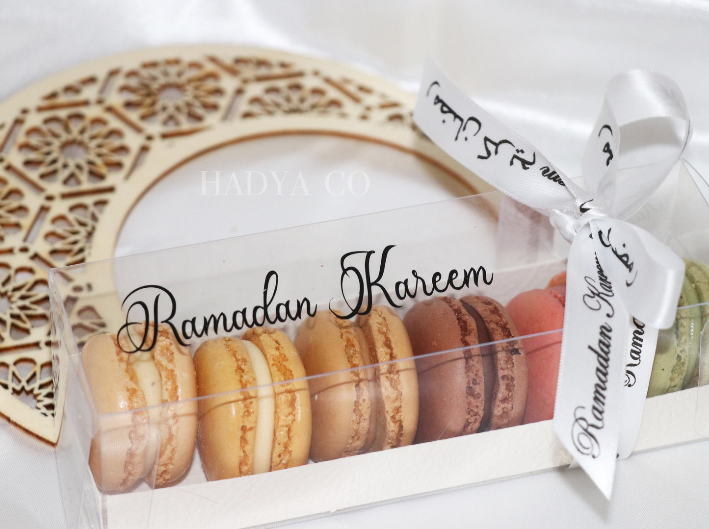 Ramadan Deluxe Hamper for Iftaar with Halal Sweets, Macaroons, Zam Zam Water, Chocolate Dates, After Iftar Treats | by Hadya Co