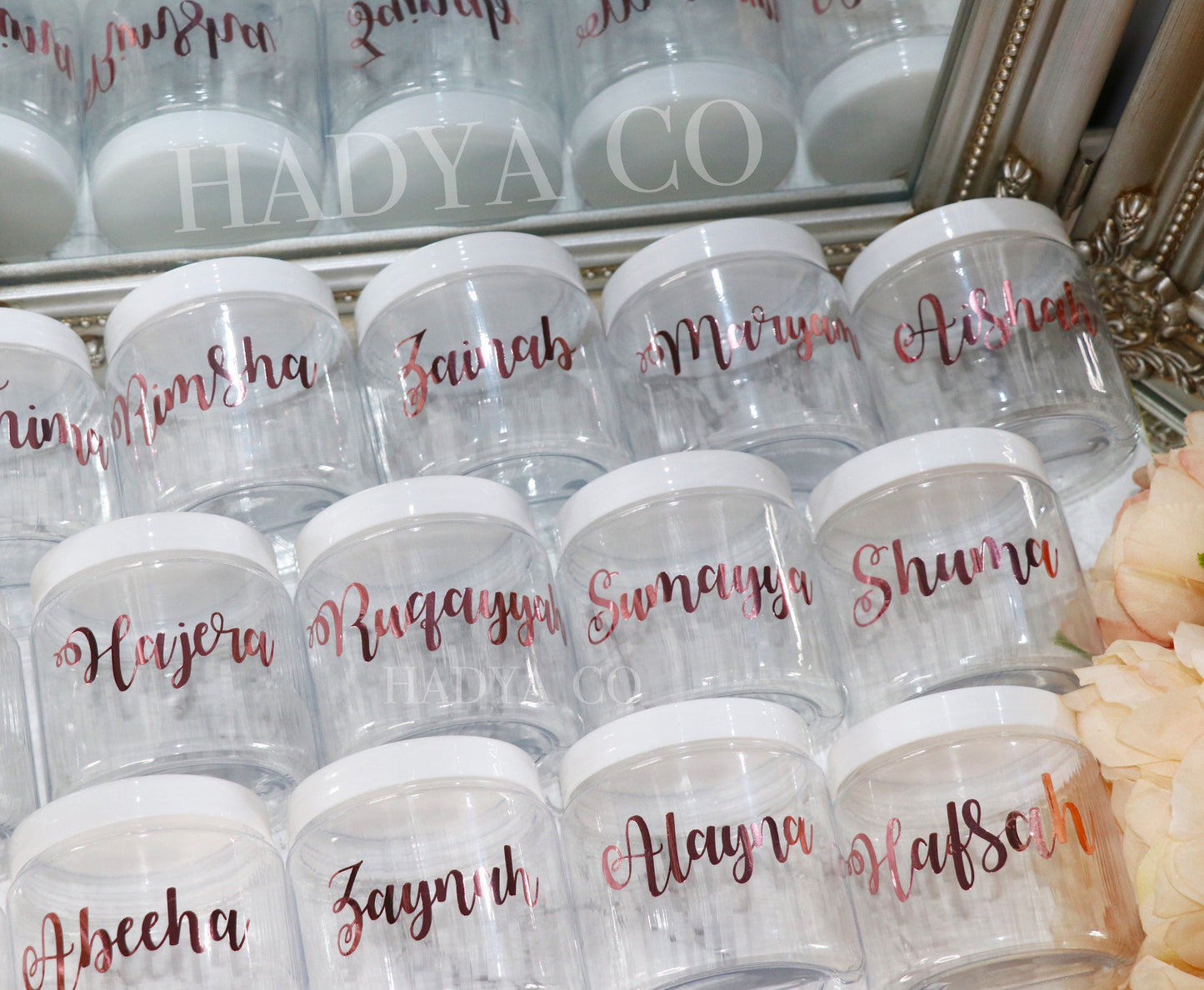 Ramadan Edition: Personalised Sweet Jars - Fill with Halal Sweets (Birthday, Bridesmaid, Nikkah, Eid, Islamic Gift) | by Hadya Co