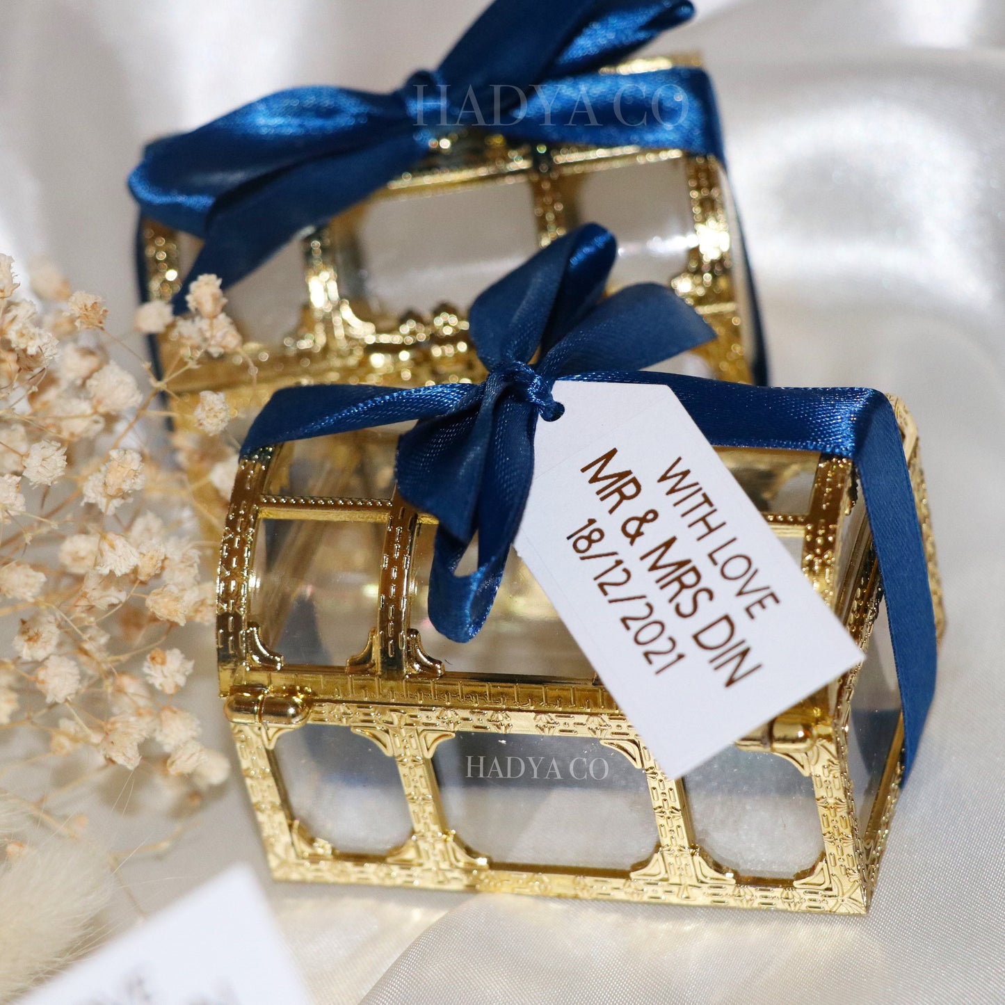 Treasure the Date Chests - Filled with Dates - Perfect Wedding/Nikkah Favours or for Aqiqah/ Umrah/ Hajj/ Madrasah gift/Jalsa Graduation