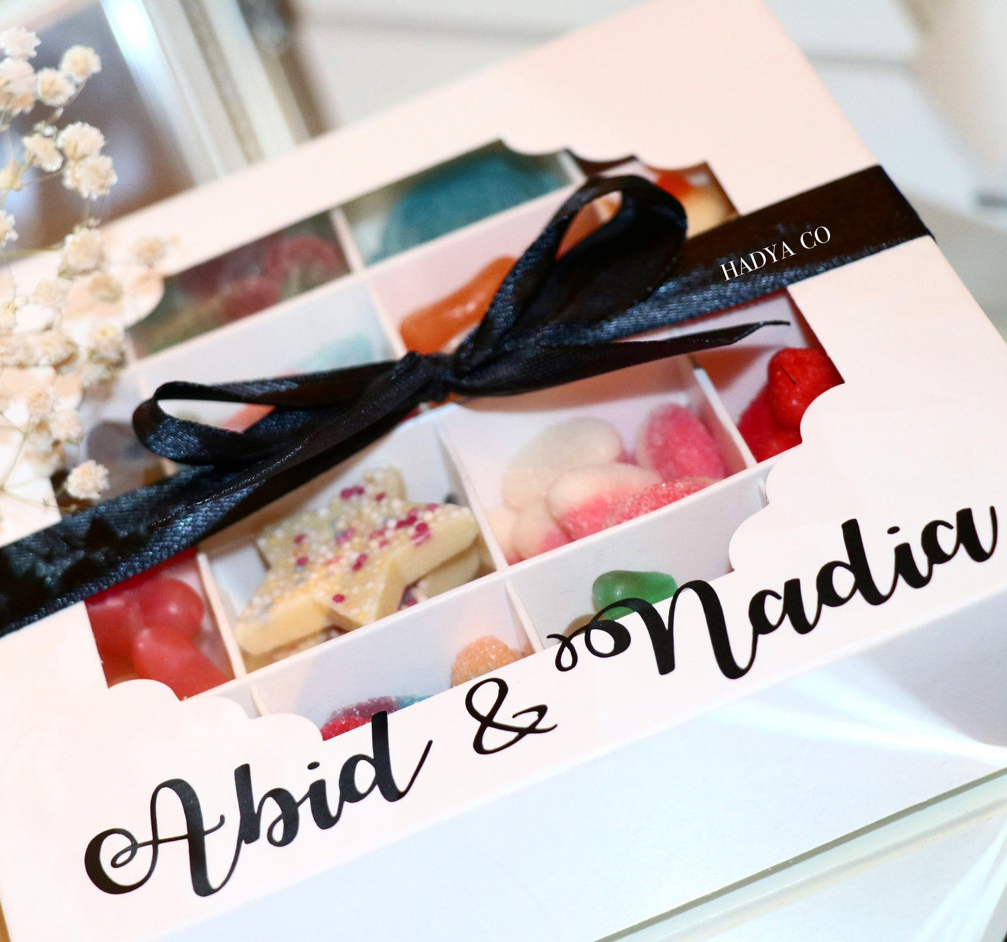 Pic n Mix Box - Personalise with ANY NAME or message (Halal Sweets) | By Hadya Co (Nikkah, Eid, Ramadan, Bridesmaid, Brides, Teachers Gift)