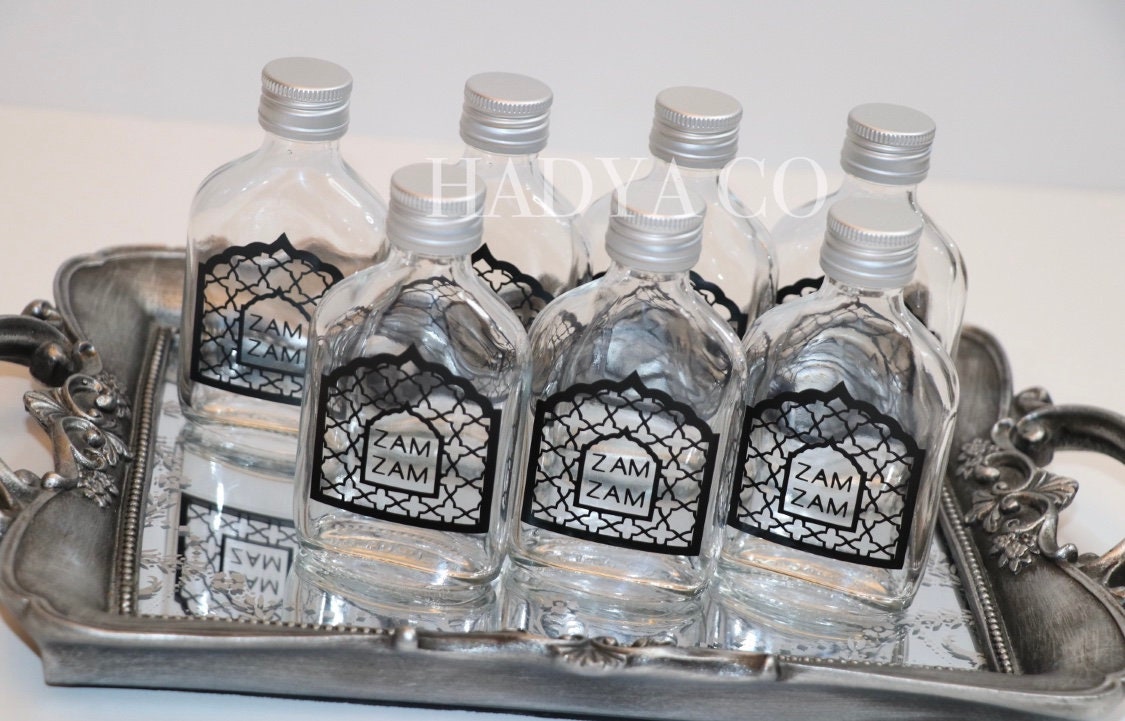 Personalised Zam Zam Bottle Favours - Perfect for Weddings, Nikkah, Aqiqah, Jalsa, Umrah, Ramadan, or Eid (Islamic Gifts) | by Hadya Co