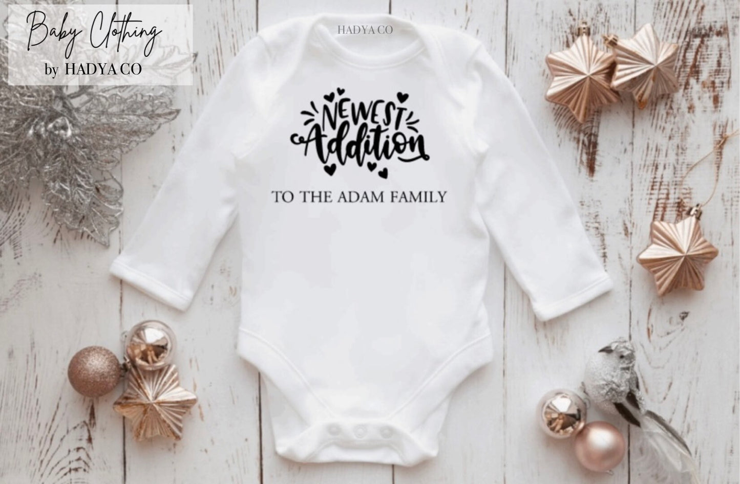 Personalised Baby Vest Gift - Babygrow | Bodysuit | Newborn gifts | Pregnancy Announcement | Unisex - Baby clothing by Hadya Co