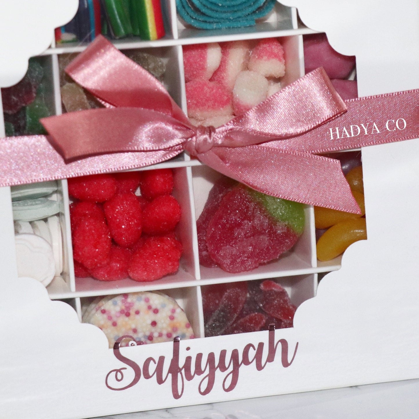 Pic n Mix Box - Personalise with ANY NAME or message (Halal Sweets) | By Hadya Co (Nikkah, Eid, Ramadan, Bridesmaid, Brides, Teachers Gift)