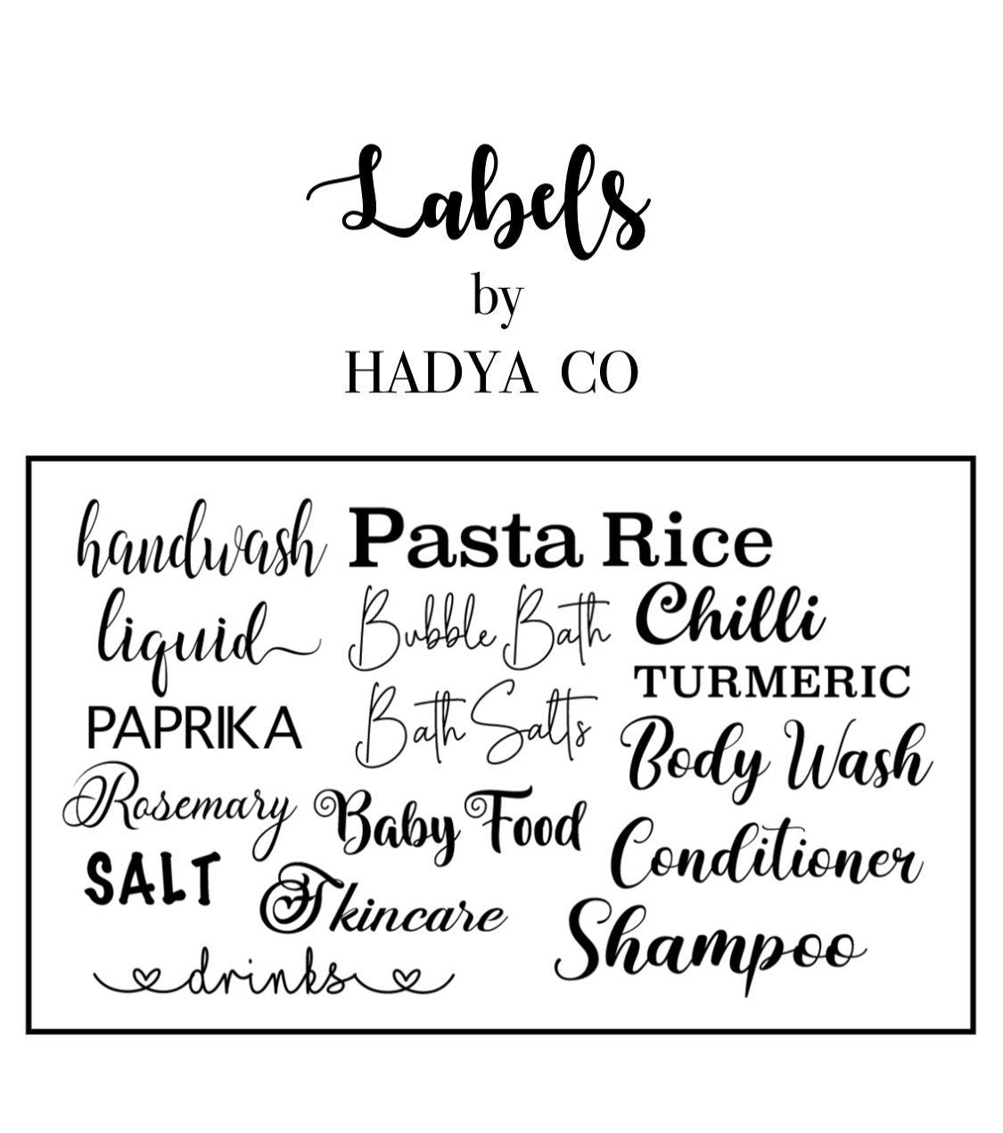 Personalised Vinyl Decal stickers | Home Organisation, Pantry/Kitchen/Cleaning/ Spice Jar Labels